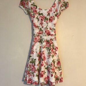 Flower printed skater dress